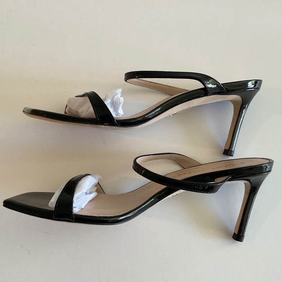 STUART WEITZMAN Aleena 100 Sandal Black Patent Leather Size 8.5 LIKE NEW - Picture 5 of 7